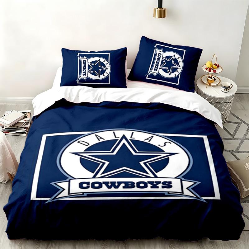 Ensemble 3 pièces Dallas Cowboys Parfait pour la chambre à coucher Ensemble de literie confortable comprenant une housse de couette et deux taies d'oreiller Idéal pour un anniversaire ou Noël