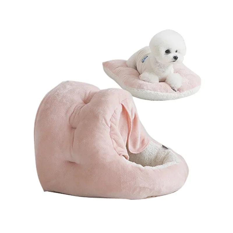 Thickened Insulated Dog House Warm Shelter for Winter Semi-Closed Pet Nest with Cushion Puppy Kitten Tent Winter Kennel