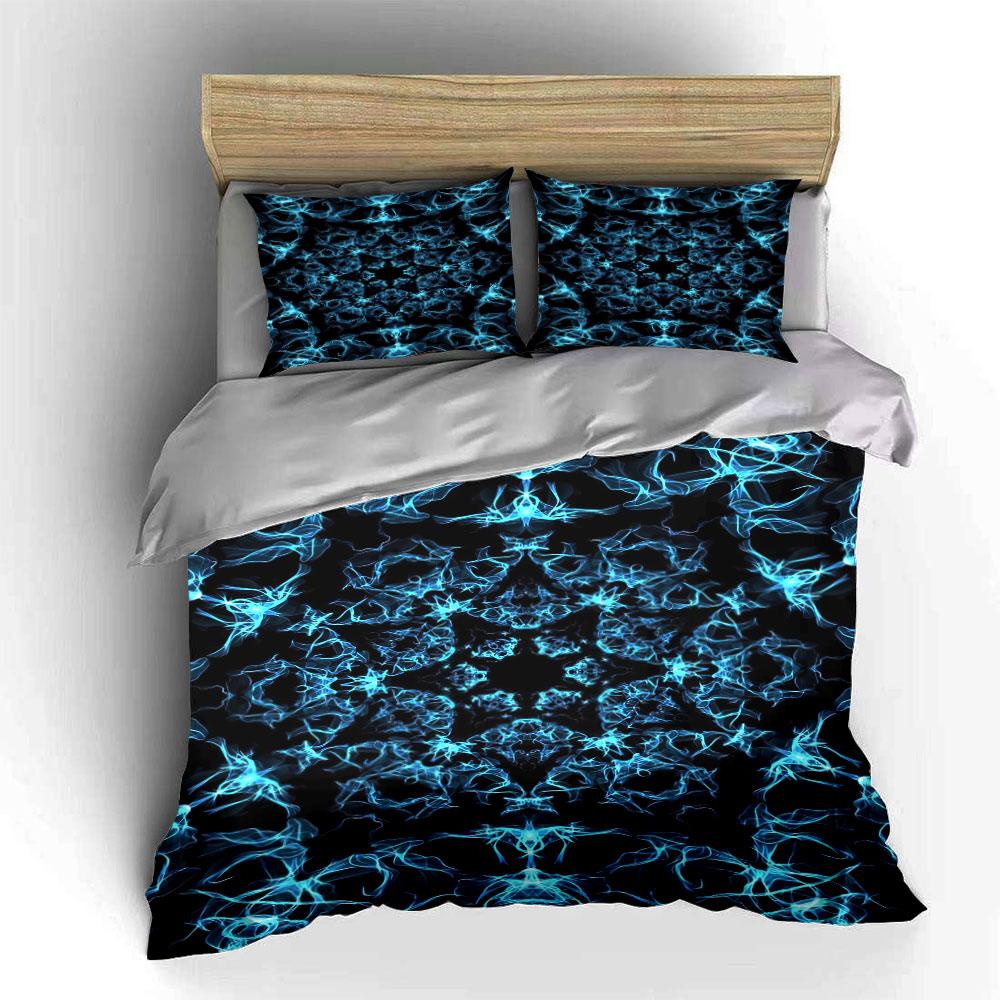 Blue Electric Lightning Pattern. Bedding Sets Duvet Cover Sets Duvet Covers Pillowcases(1 * Duvet Cover 2 * Pillowcases Without Duvet Insert)