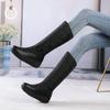 Knee down snow boots autumn and winter high tube warm cotton shoes button decoration  medium and long boots large size  shoes