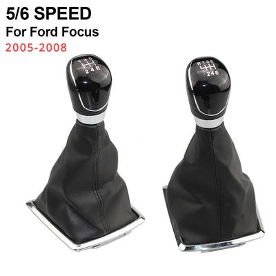 5/6-Gang Schalthebelknauf Hebel HandBall Manschette Stiefel Lederabdeckung für Ford Focus 2 MK2 Kleiner Rahmen 2005 2006 2007 2008