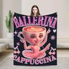 Italian Brainrot Cappuccino Assassino Cool Design Plush Flannel Throw Blanket for Living Room Soft Bedspread for Boys and Girls