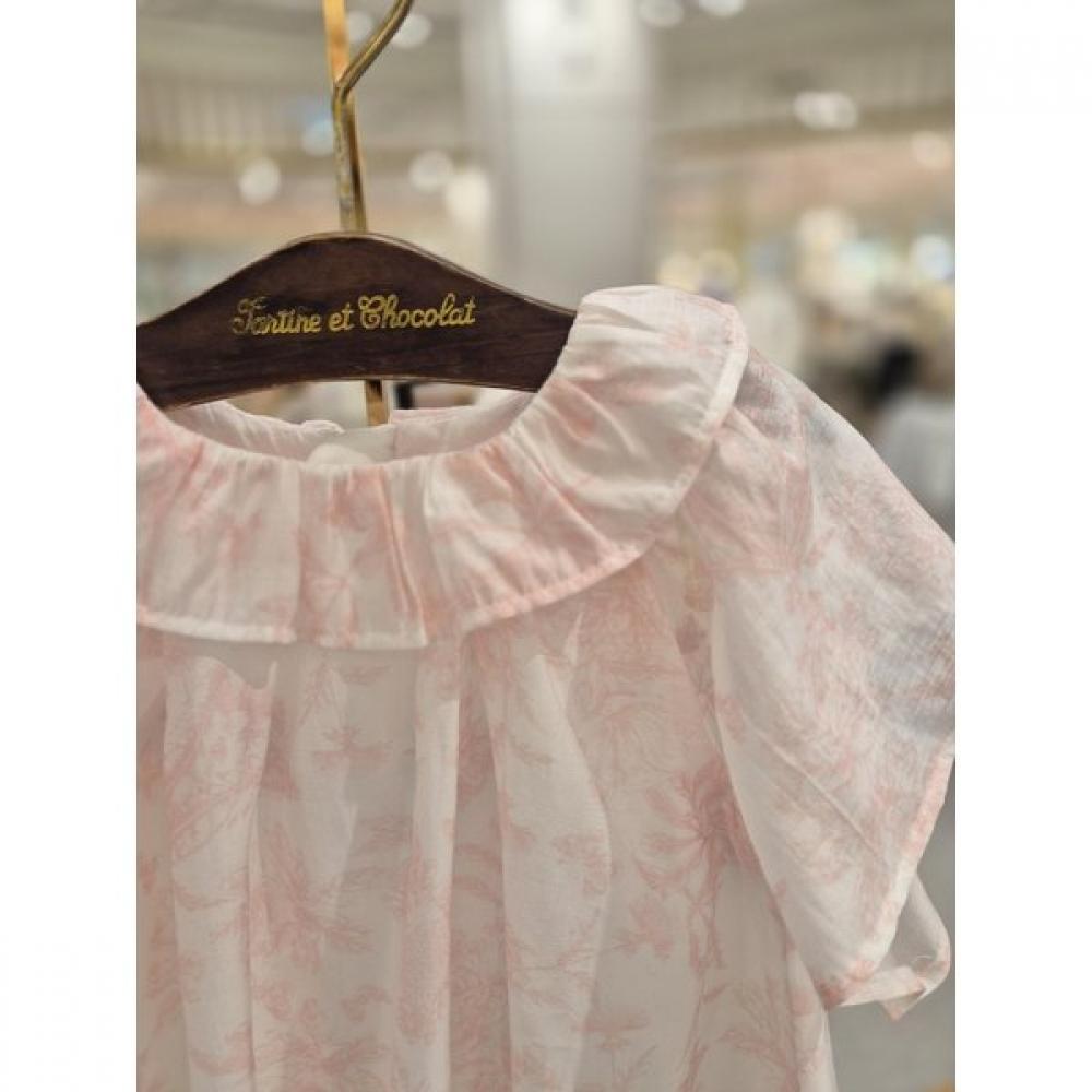 Chocola Twill Chiffon Dress P  ttPmoe082P 