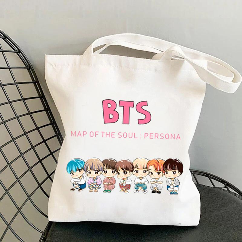 Korean Style Cartoon Print Tote Bag for Women Men Large Capacity Oxford Cloth Shoulder Crossbody Bag Fashionable Commute Backpack KTB