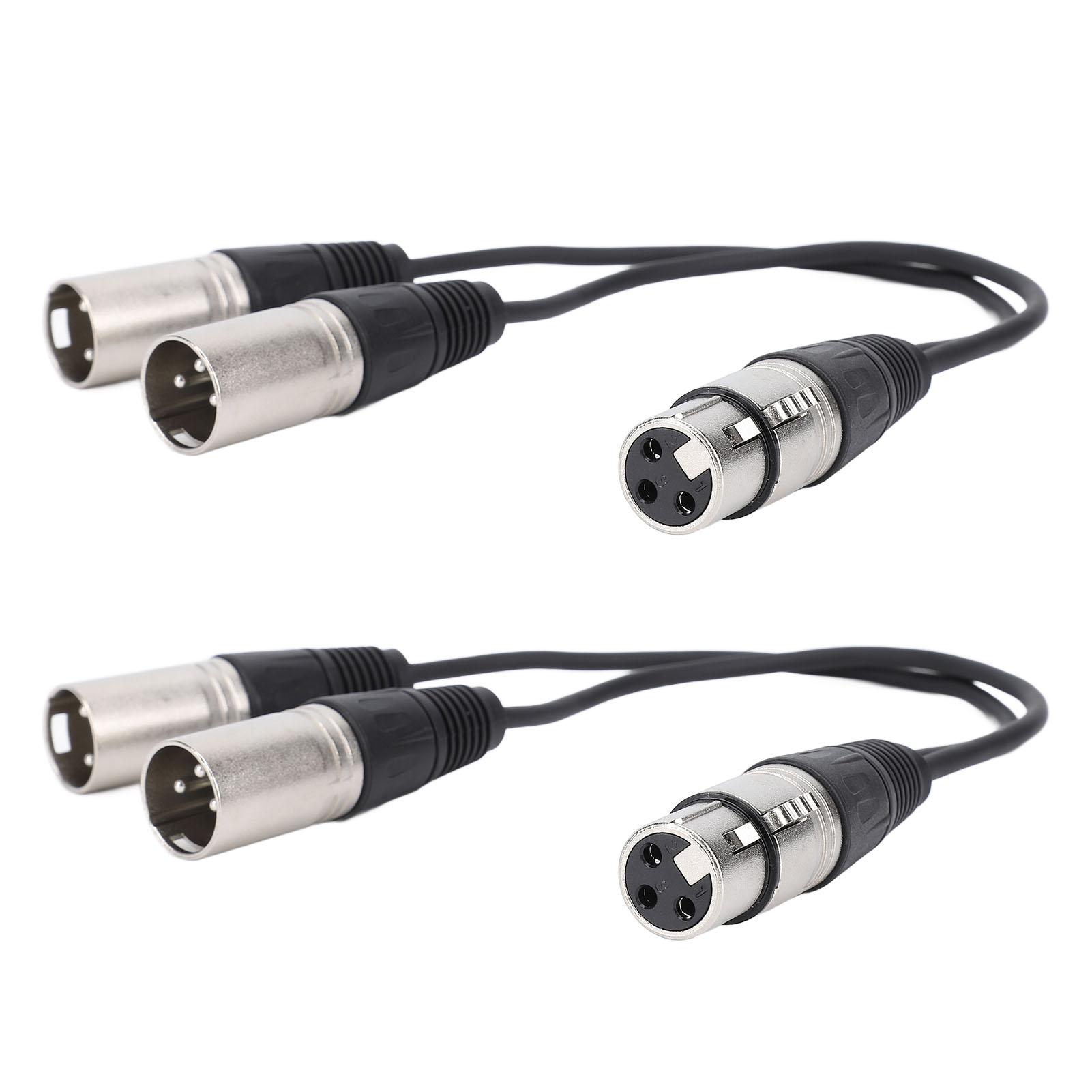 

XLR Кабель-розгалужувач 3-контактний XLR гніздо до подвійного XLR штекера Y-кабель Підключи та працюй для студійного сценічного мікшера