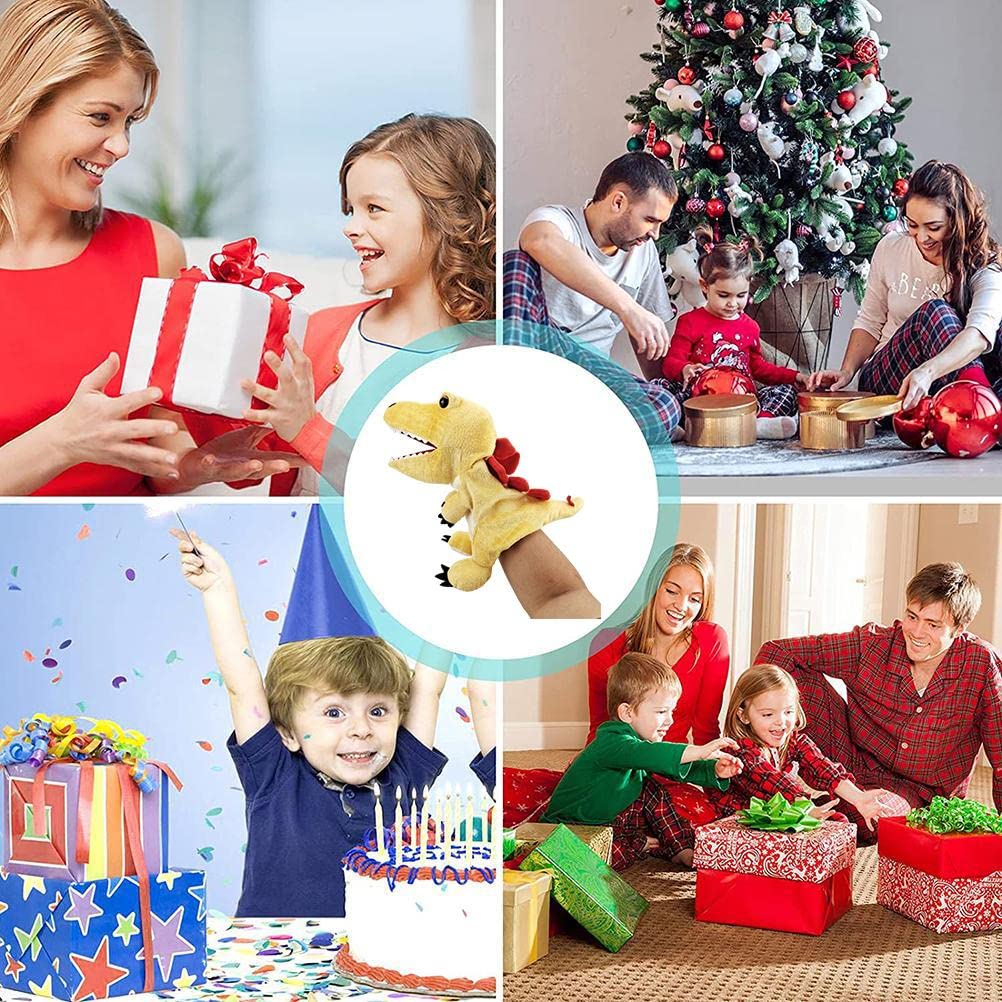 Excras Dinosaur Hand Puppet, Soft Plush Toy, 30cm, Puppet Show, Educational Toy, Animal Prop, Prank Toy, Gloves, Dinosaur Simulation Model, Soft