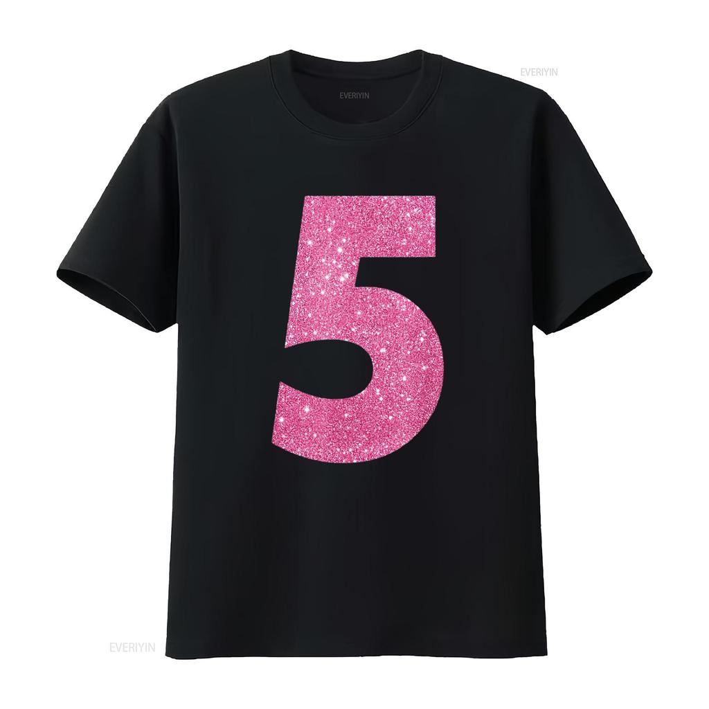 5Th Birthday Bling T Shirt For 5 Year Old Girls vintage Washed Unisex Versatile Top For Everyday Wear graphic Soft Stretched