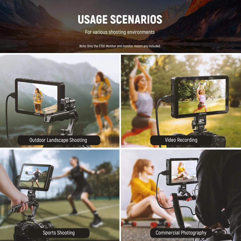 NEEWER F700 - 7" Camera Monitor, 2000 nits IPS HD 1920 x 1080 Touchscreen with 3D LUT, HDMI 4K Loop In/Out with Peaking Focus