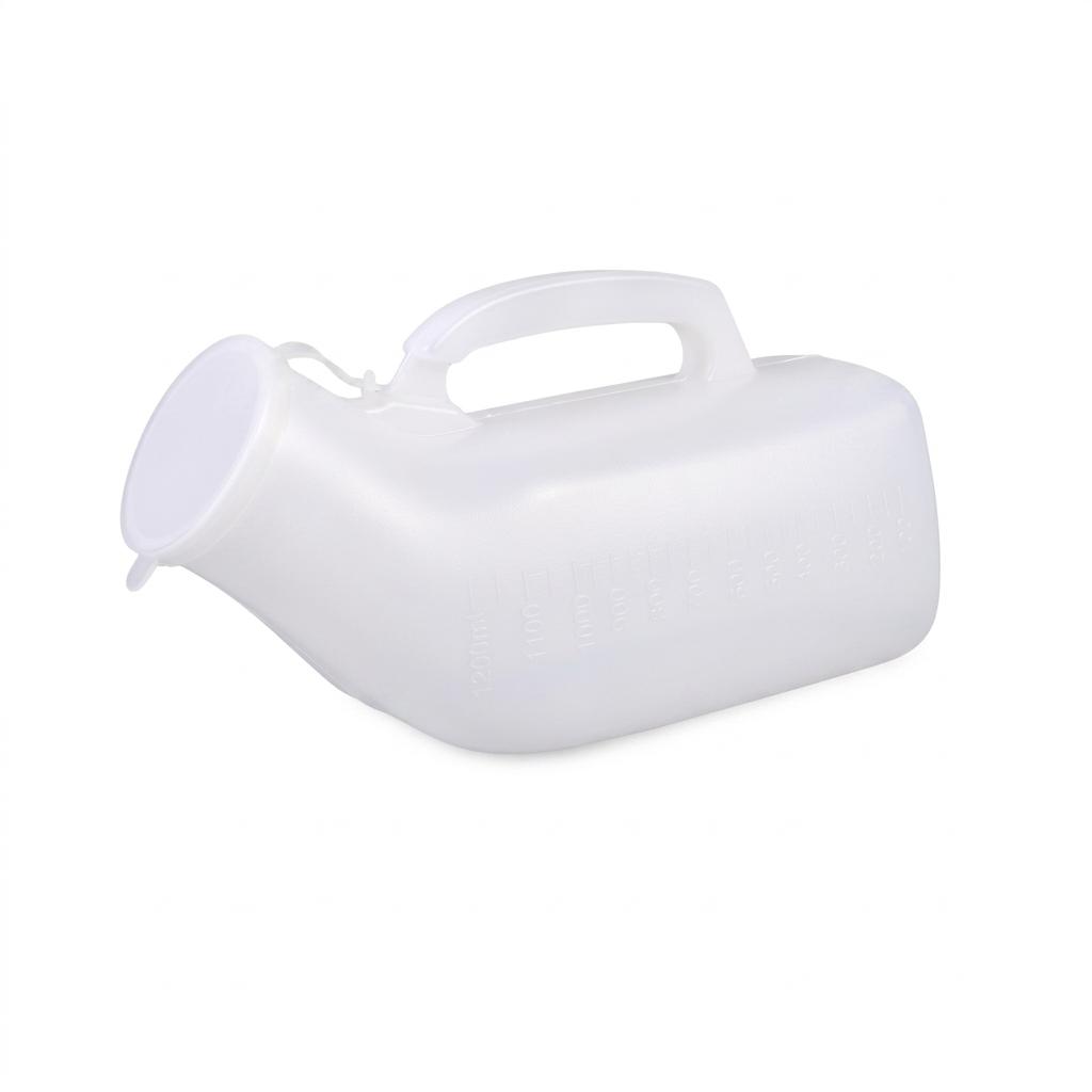 Male Urinal Plastic Pee Bottles Large Capacity 1200ml Pee Container with Easy-grip Handle Design for Elderly Men Outdoor Camping