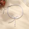 Fashion Trend Full of Pearl Fringed Temperament Necklace with Diamonds Bow Super Fairy Collarbone Chain