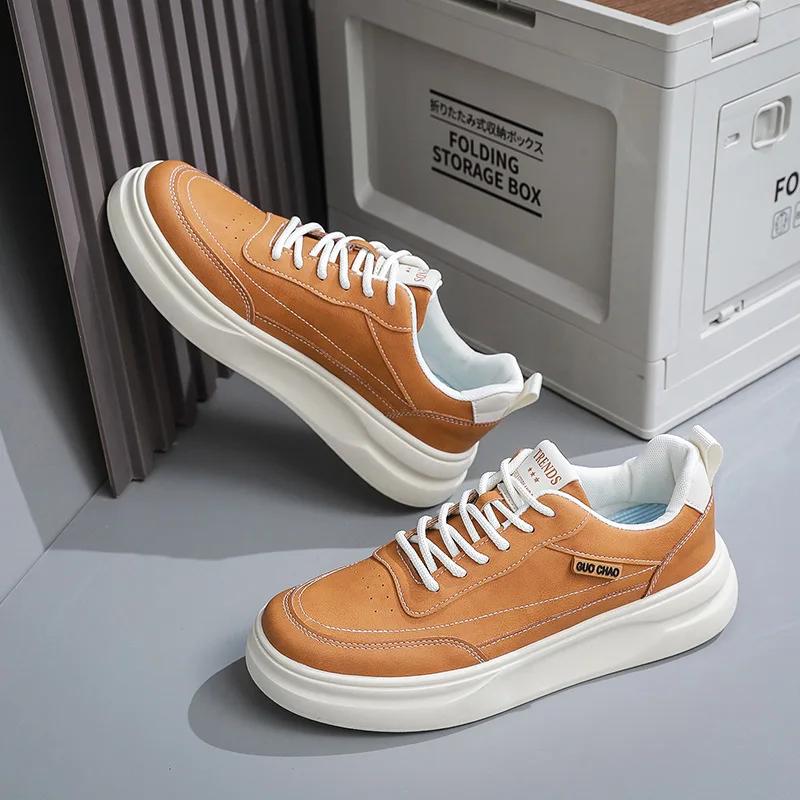 Modne Jesienne Męskie Buty Casual Modne Męskie Sneakersy Wytrzymałe Męskie Buty na Platformie 2024 Nowe Miękkie Męskie Buty Deskorolkowe Tenis Hombres