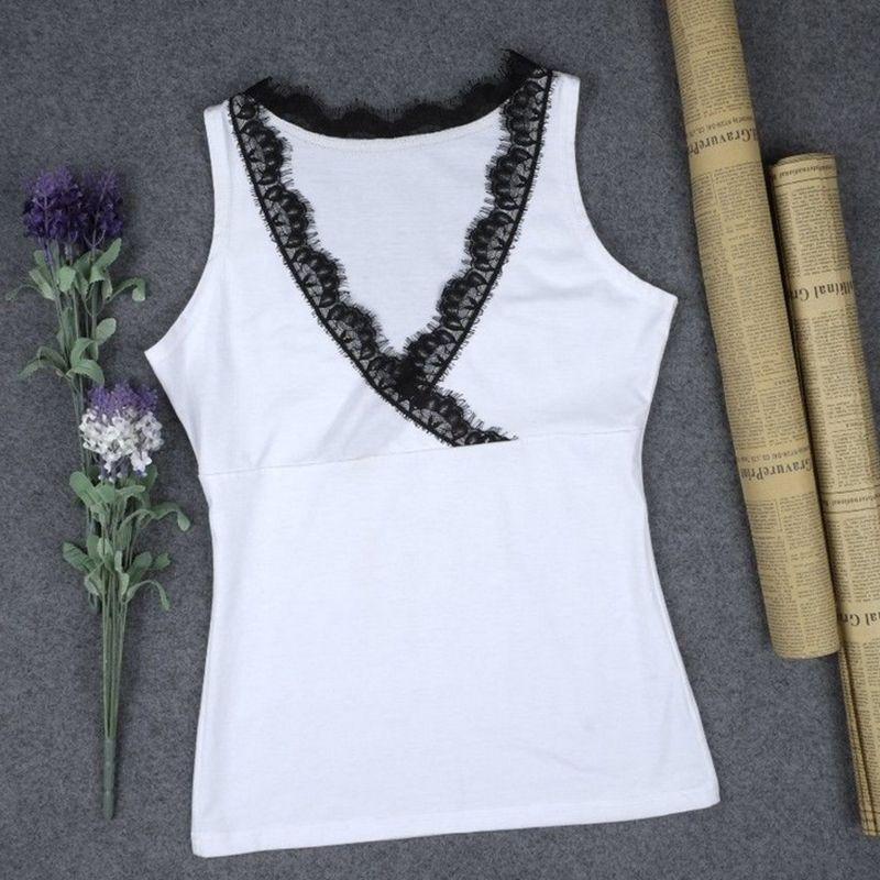 Breathable Sexy Lace Women Vest Tops V-neck Sleeveless Summer Tank Blouse For Everyday Wear
