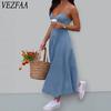 Women's Fashion Summer Spring Solid Color Print Sleeveless V-Neck High Waist Casual Dresses