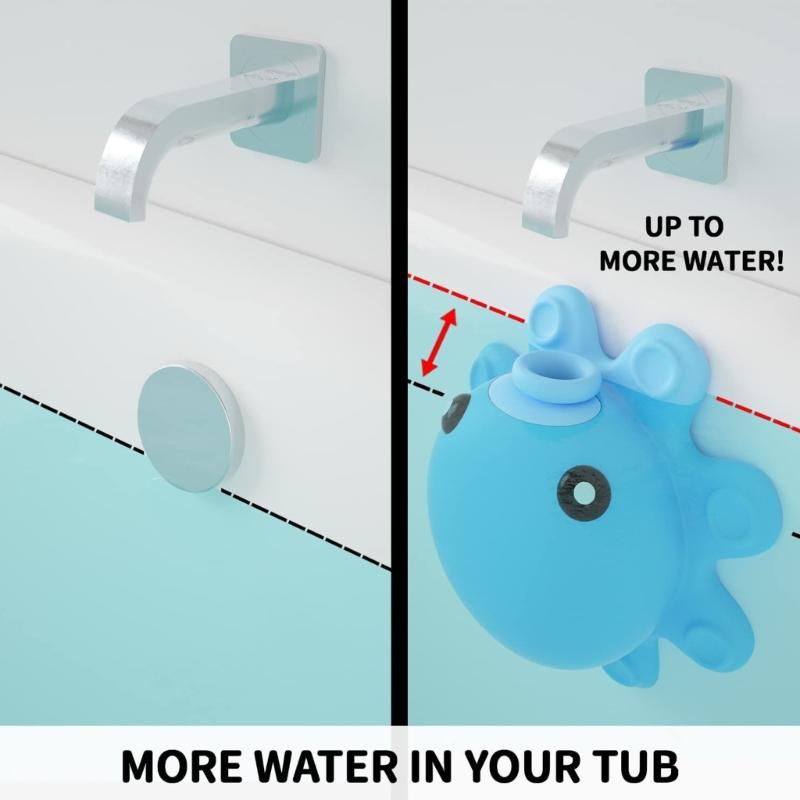 1pc Bathtub Overflow Drain Cover for Tub Rubber Soak Bath Overflow Drain Cover Bathroom Spa Accessories Adds Inches Water