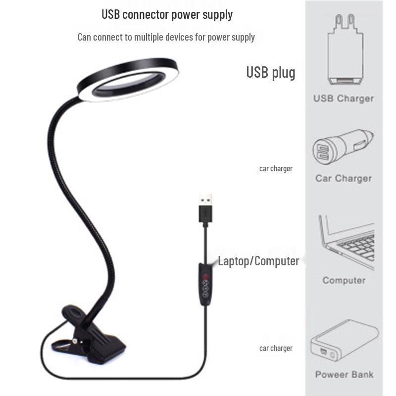 LED-Ringleuchte mit Handyhalterung und flexiblem Clip für Live-Übertragungen und Schreibtische von Studenten