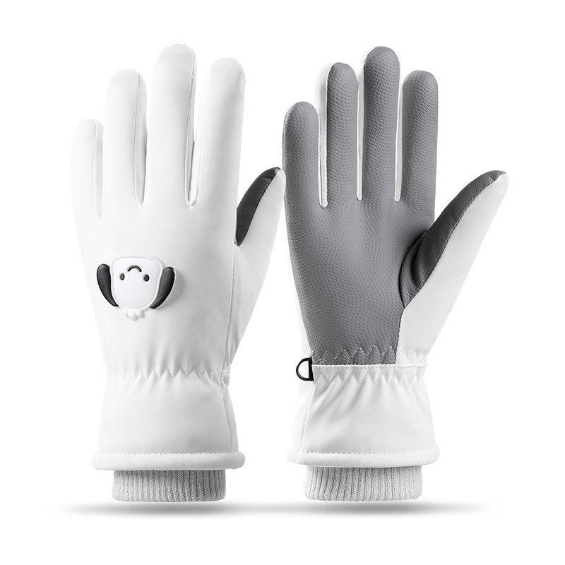 

Winter Cartoon Puppy Ski Gloves: Warm, Non-slip, Fleece-lined for Kids & Toddlers One Size