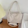 Lazy Style Large Capacity Canvas Tote Bag New College Student Class Bag Commuting Shoulder Crossbody Bag for Women