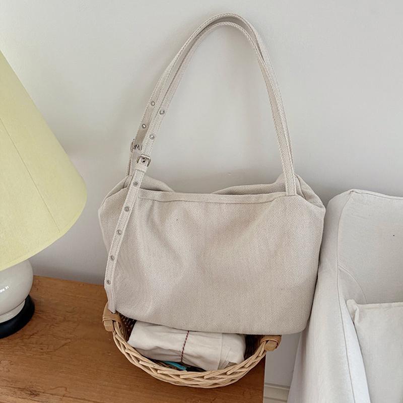 Lazy Style Large Capacity Canvas Tote Bag New College Student Class Bag Commuting Shoulder Crossbody Bag for Women