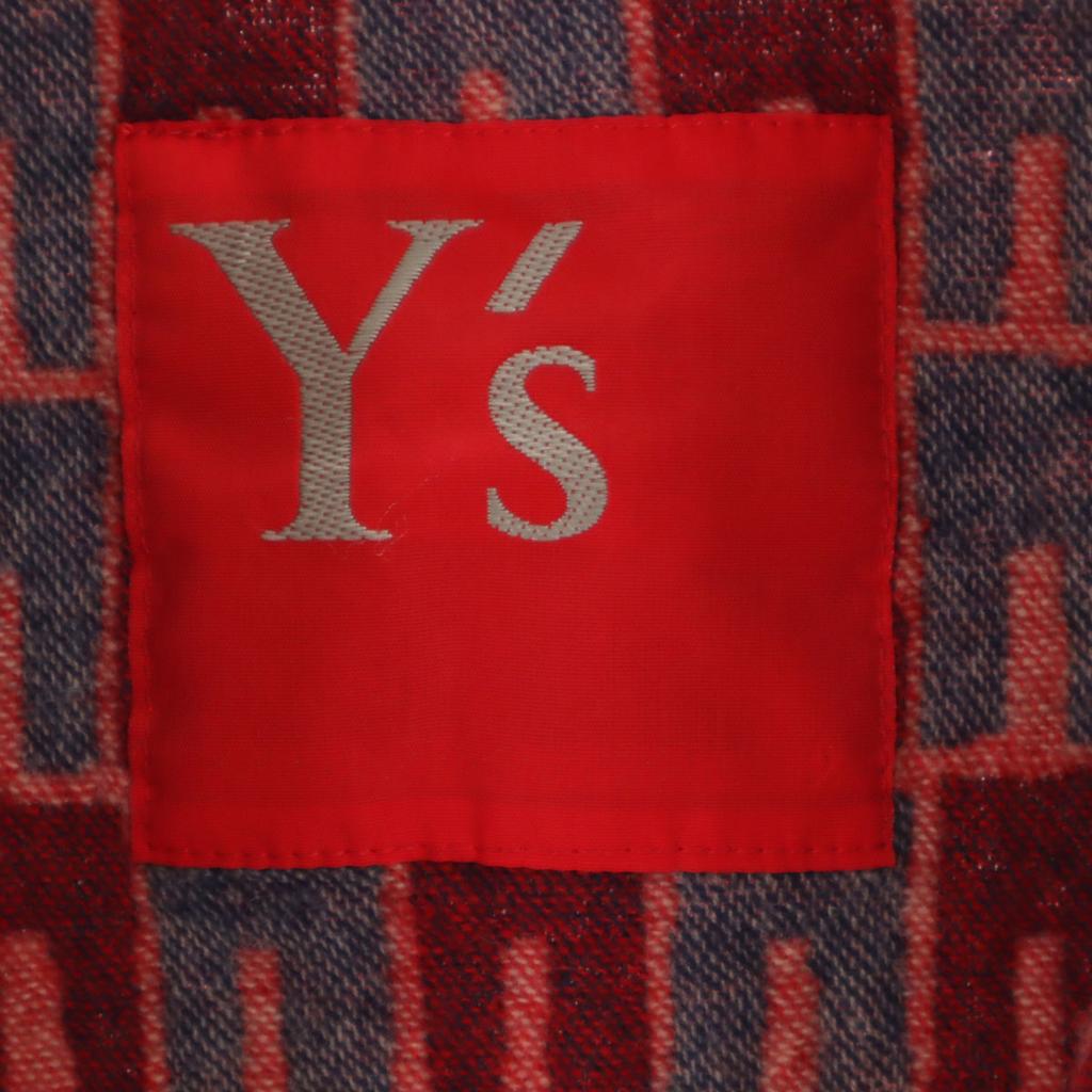 Y's Made In Japan Overall Handle Knit Jacket Red Women Used