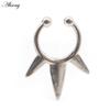 Alisouy 1PC Stainless Steel Casting Tusk Fangs Cone Nose Ring Septum Ear Cuffs Cartilage Tragus Daith Non Piercing Body Jewelry