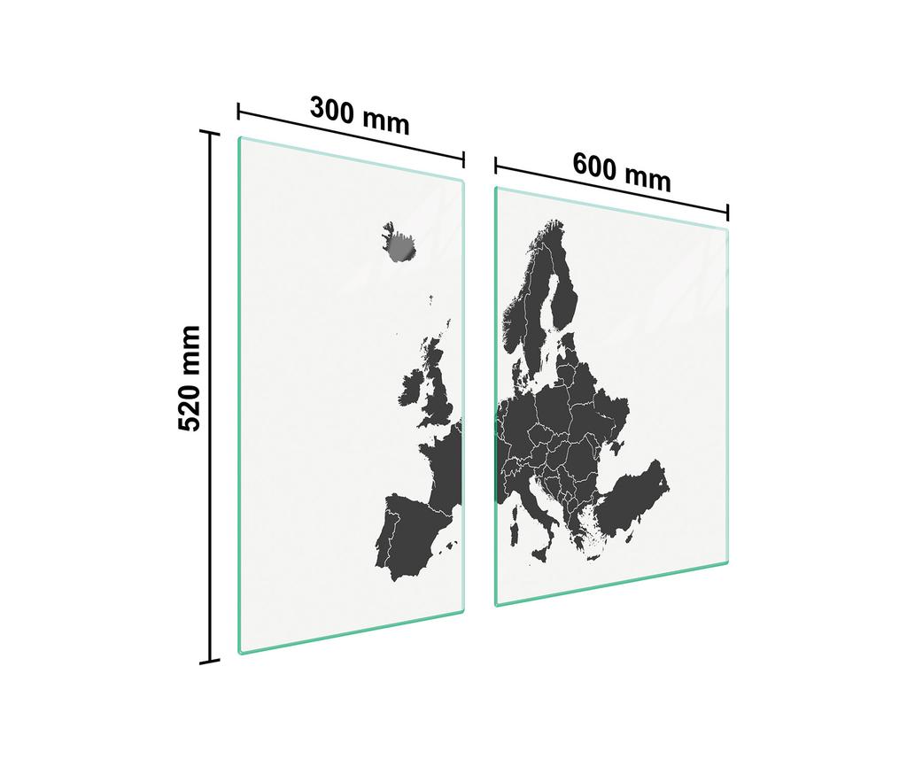 SZKLANA PŁYTA OCHRONNA NA KUCHENKĘ 90x52 MAPA