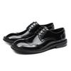 Glänzende Business-Casual-Lederschuhe Herren Echtleder Big Head Lederschuhe runde Spitze Rindsleder Britisch vielseitig