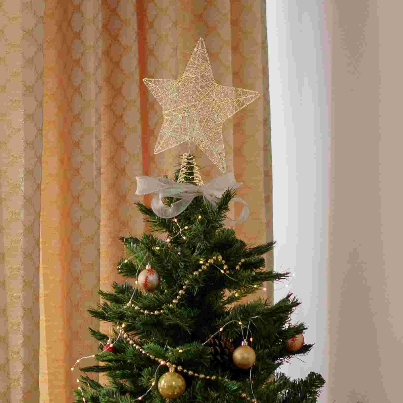 

Christmas Tree Top Decoration Xmas Trees Topper Star Colorful Iron Toppers Decorations 19X14X4CM