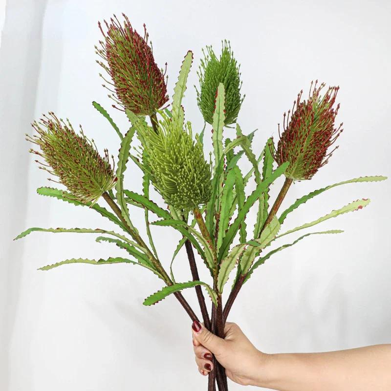 Artificial Plants Silk Fake Flowers Auditorium Decor Red Black Stupa Flower Branches Simulation Green Plant Balcony Decoration