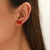 Sparkle Red Bow Tiny Stud Earrings Cute Rhinestone Earrings Women‘s Korean Style Chic Weddings & Holiday Jewelry Unique'Gift