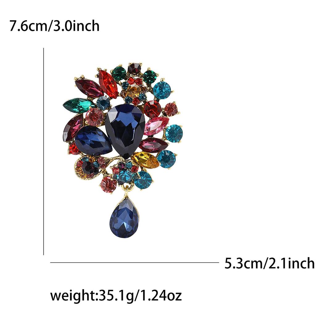 Elegant Rhinestone Alloy Brooch - Versatile Medium-Sized Corsage Pin for Women's Fashion