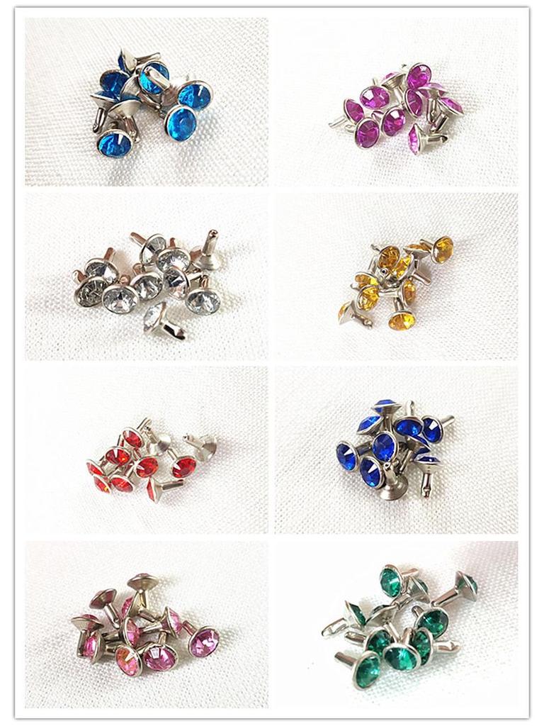 8-Color 7x7 Double-Sided Diamond Nail Metal Snap Buttons (400 Sets) with Installation Tools - DIY Male-Female Cap Studs