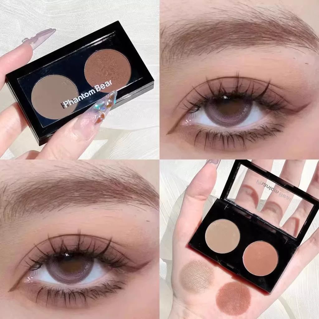 Sweet Funeral ~ Phantom Bear Black Jasmine Two-Color Eye Shadow Plate Matte Shimmer Low Saturation Fancy Pure Desire Wind