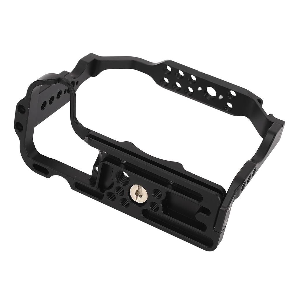 Camera cage for R10 mirrorless aluminum video rig with Arca 38mm slide screw cold shoe mount camera, slot, 1/4" 3/8" holes,