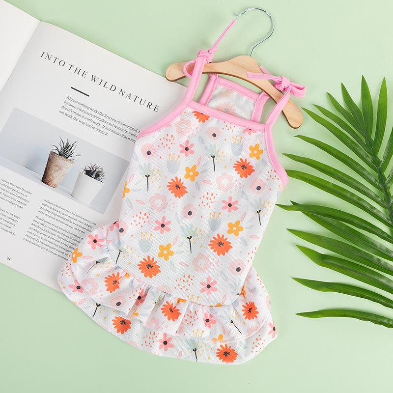 Spring/Summer Pet Suspender Dress for Dogs and Cats - Bichon & Teddy Print