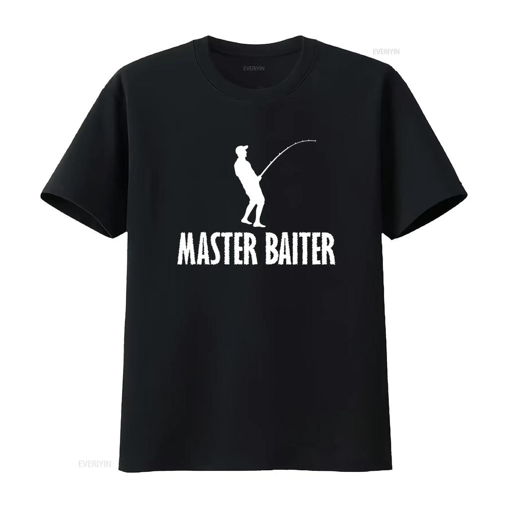 Master Baiter Fishing Themed Novelty Joke Funny Rare Christmas T Shirt Vintage Washed Homme Cas