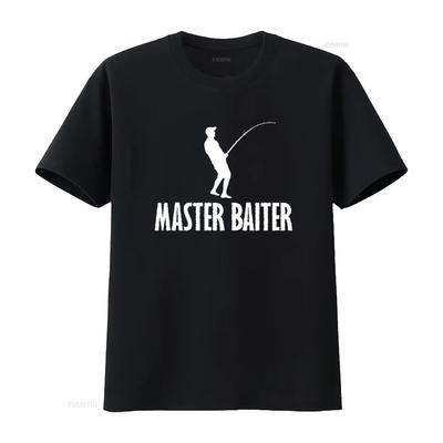 Master Baiter Fishing Themed Novelty Joke Funny Rare Christmas T Shirt Vintage Washed Homme Casual Versatile Soft Stretched