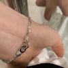 Fashion Double Ring Lock Buckle Bracelet For Women Korean Style Versatile Hand Jewelry