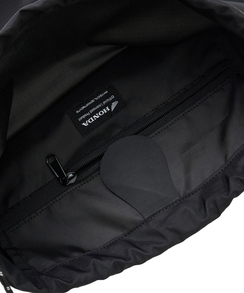 Phyps Motorcycle Nylon Color Block Drawstring Bag Black