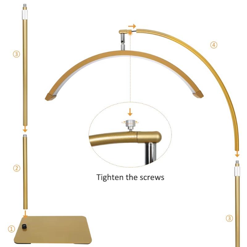 FOSOTO LED Half-Moon Desktop Ring Light Overseas Warehouse Fast Shipping For Beauty Salon: Nail Art, Tattoo, Eyelash & Video