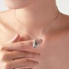 Oval Tiger Eye Stone Copper Pendant Necklace with Stainless Steel Clavicle Chain, 18K Gold-Plated for Women