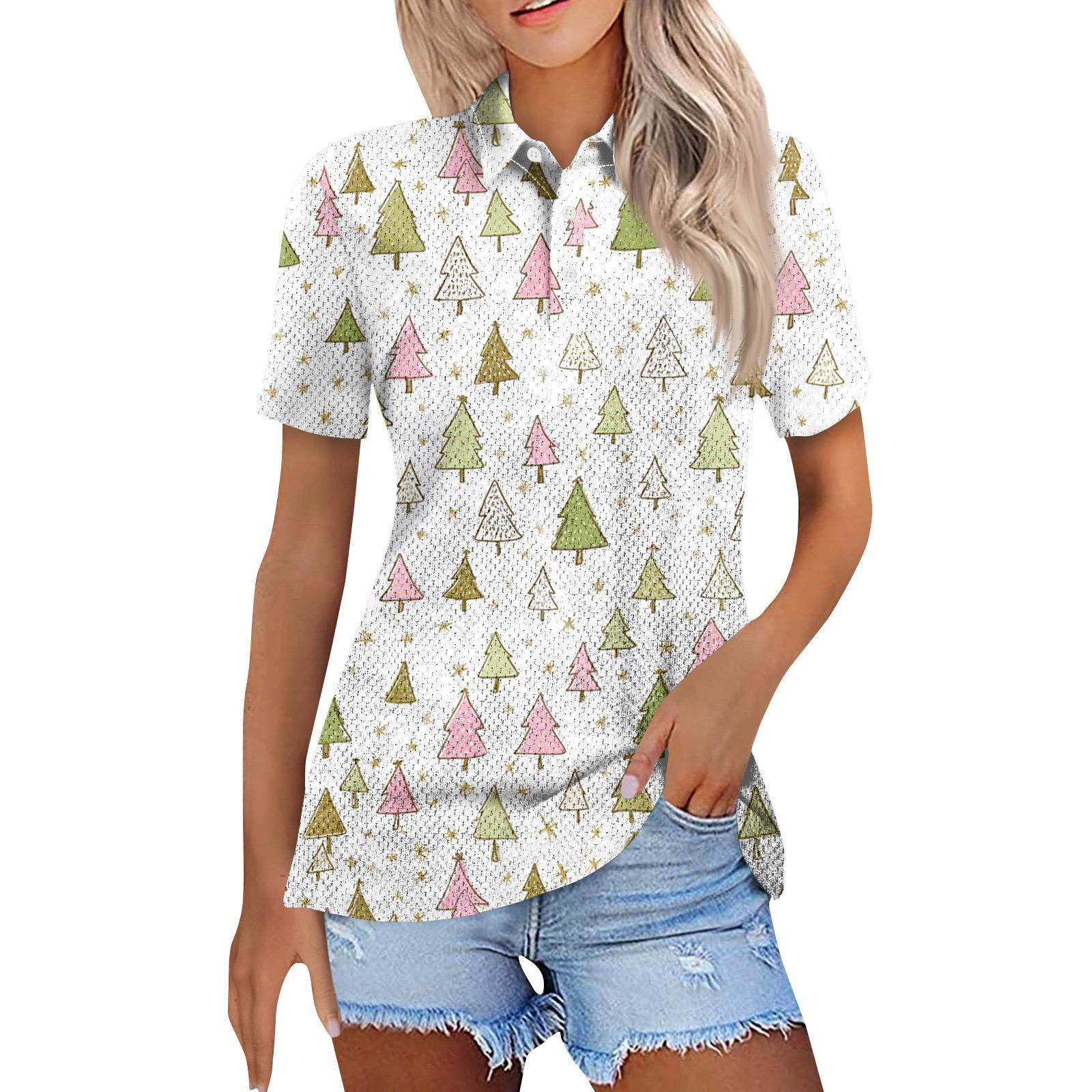 

Женская модная повседневная рубашка с отворотом и коротким рукавом с принтом, женские топы на пуговицах M