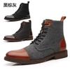 Fashion Autumn Winter Boots Men's Ankle Boots Warm Leather Casual High Top Men's Sneakers Fashion Plush Warm Thick Sole Ankle Boots