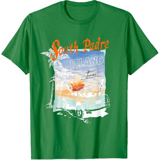 South Padre Island Texas Summer Vibe Sunset Palm Tree T-Shirt