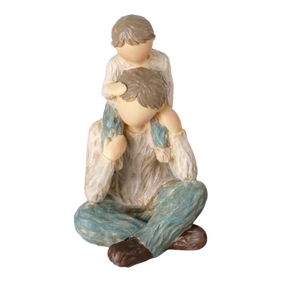 Resin Carving Family Figurine, Mother Father Son Daughter Statue, Hand-Painted Parents Kids Sculpture, Gift for Mother's Day Father's Day
