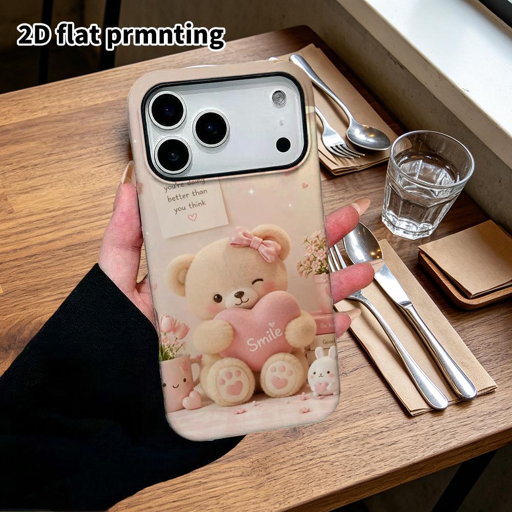 Phone Case: 2D flat Samsung Galaxy A34 A35 M05 M06 S20 S22 S21 FE Plus 5G protective case, with a hugging heart little bear, perfect Christmas and Hal