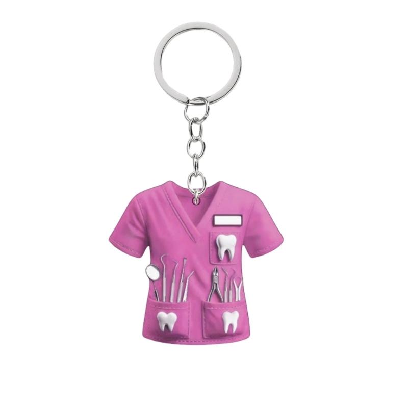 Profession Stylish Nurse Uniform Inspired Keychain Car Interior Decoration Multipurpose Gift for Healthcare Enthusiasts