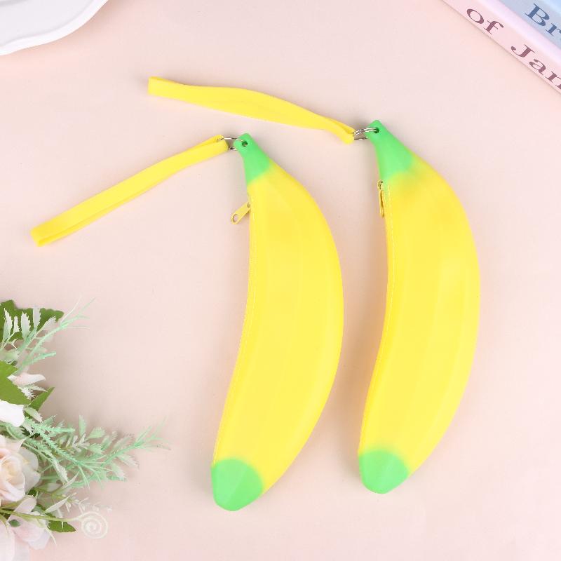 Cute Banana Silicone Coin Purse Creative Simulation Fruits Small Wallet Multifunctional Money Pouch Keychain Backpack Pendant
