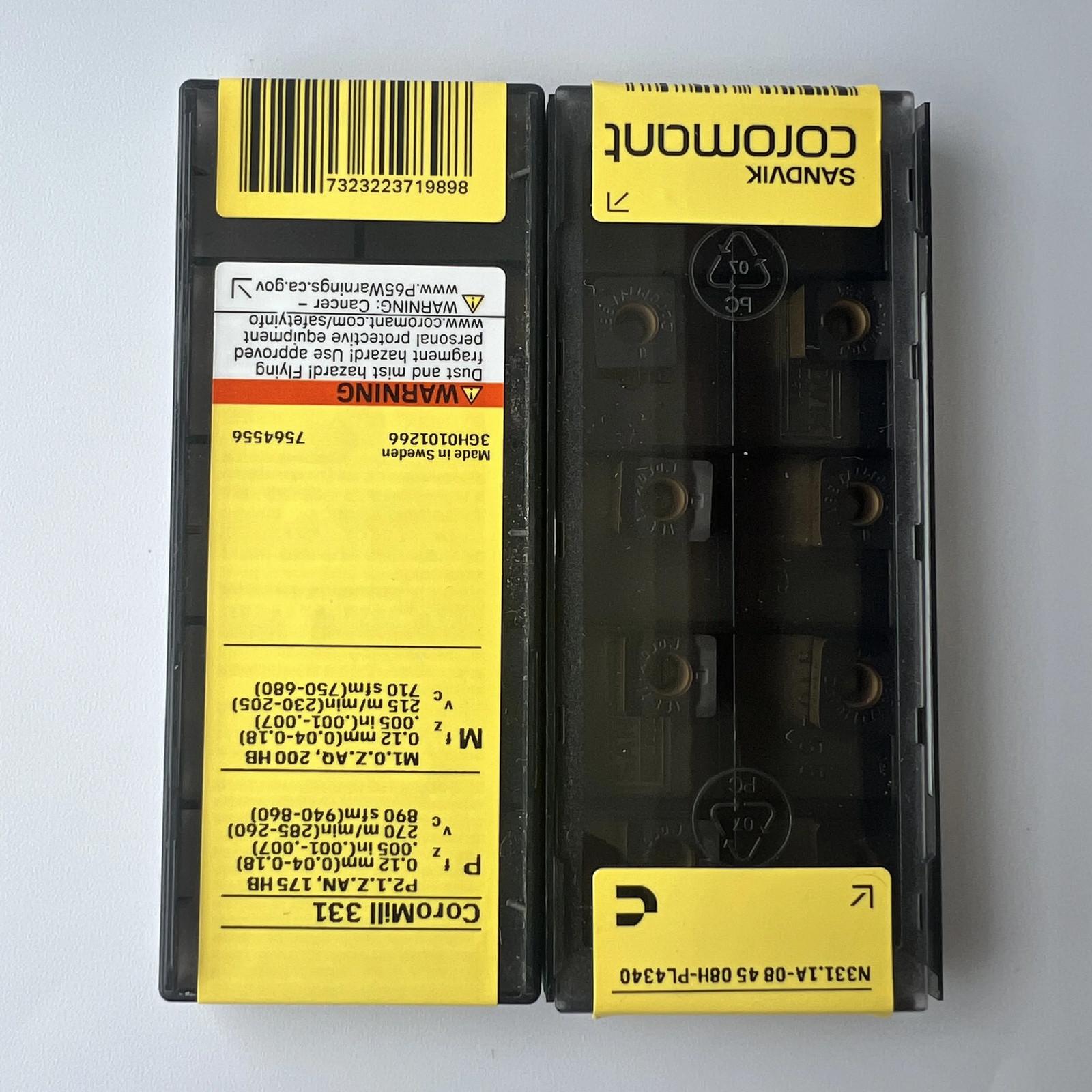 

SANDVIK / N331.1A-084508H-PL 4340 / Industrial indexable Carbide Inserts 10 Pcs