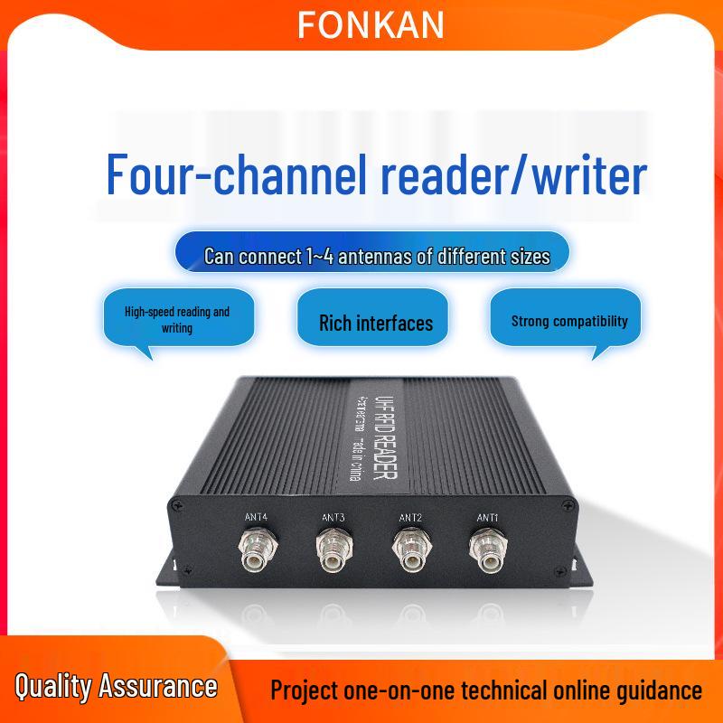 UHF RFID Four-Channel Long-Distance Reader/Writer for Access Control and Warehouse Management Four-Channel Reader