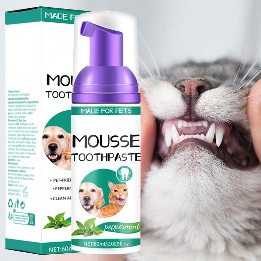 Zahnpasta für Haustiere, Katzen und Hunde zur Reduzierung von Mundgeruch, Mundhygiene, Reinigungsmittel, frischer Geruch. 60 ml